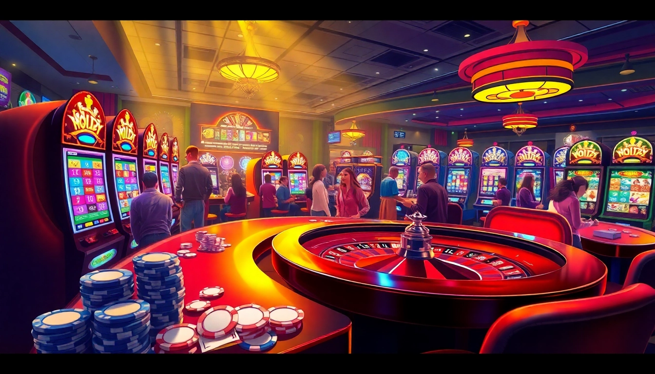 Experience the excitement of 58win com with vibrant casino games, roulette tables, and players enjoying thrilling bets.