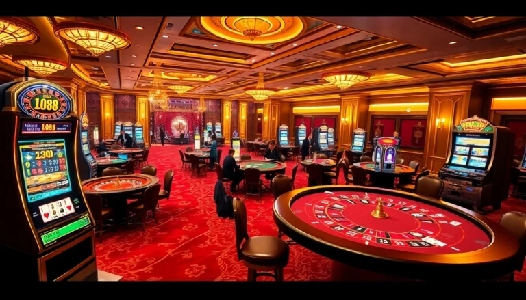 LC88 delivers an exhilarating casino experience featuring vibrant gaming tables and dazzling slot machines.